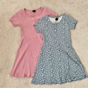 Art Class Skater dress bundle of 2 in Pink and Blue white Floral
